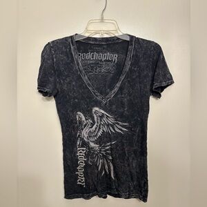 Red Chapter ambigram V neck